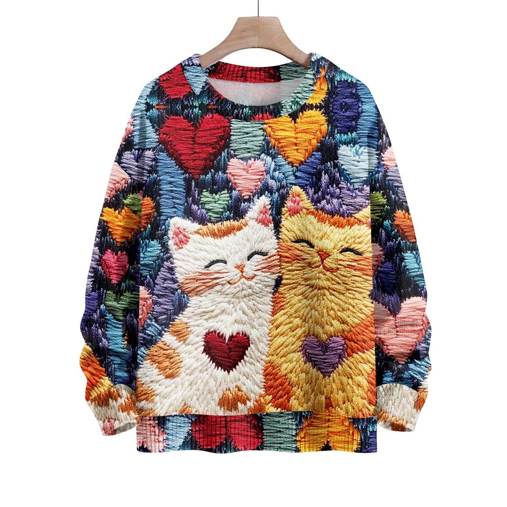 Детский модный свитер с круглым вырезом и длинным рукавом для мальчиков и девочек, вязаный свитер с милым принтом