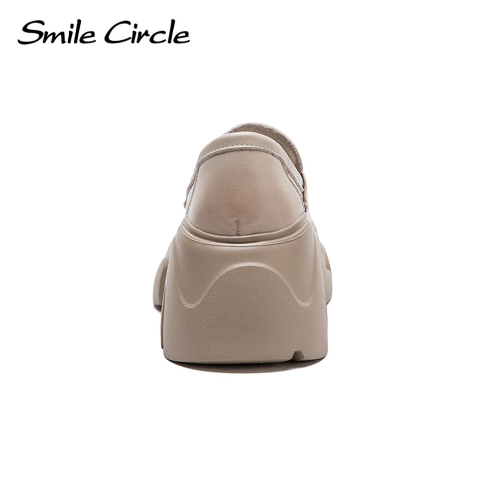 Женские лоферы из натуральной кожи увеличенной высоты с толстой подошвой, модная повседневная обувь Мэри Джейн в стиле ретро