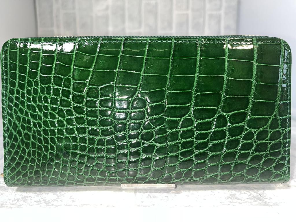 Guodi Длинный кошелек круглый на молнии типа крокодил натуральная кожа блестящая отделка крокодиловая кожа крокодиловая кожа крокодиловая кожа кошелек кошелек