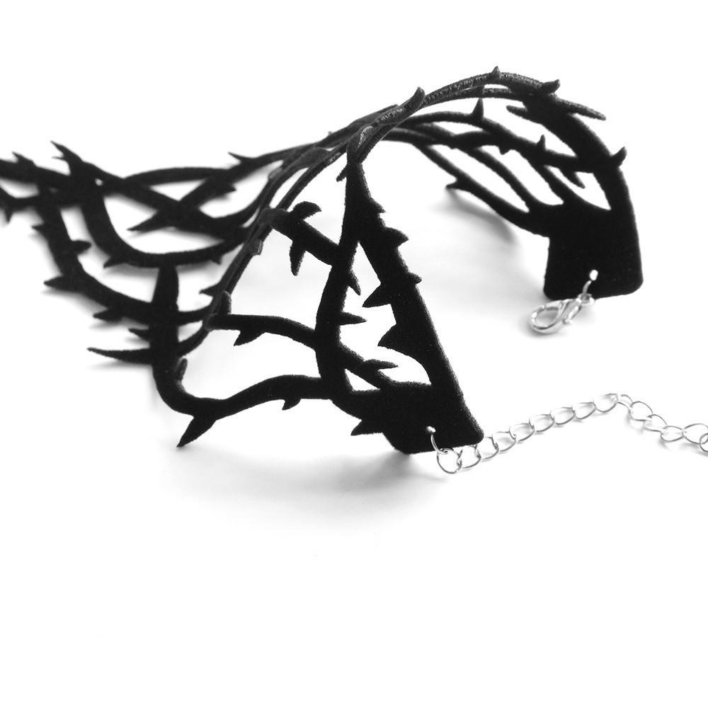 Velvet Spider Web Bracelet Black Spike Adjustable Hand Chain Gothic Bracelet Role Playing