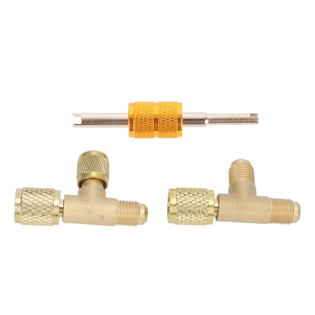 1/4-дюймовый латунный тройник-адаптер для клапанов, быстроразъемные тройники для вакуумметра R22 R12 R134
