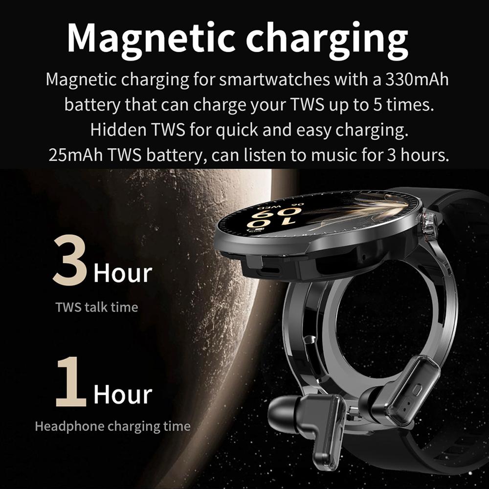 Новые умные часы 2 в 1 с наушниками Умные часы TWS Bluetooth наушник Bluetooth звонок Водонепроницаемые Монитор сердечного ритма и кислорода в крови Спортивные часы