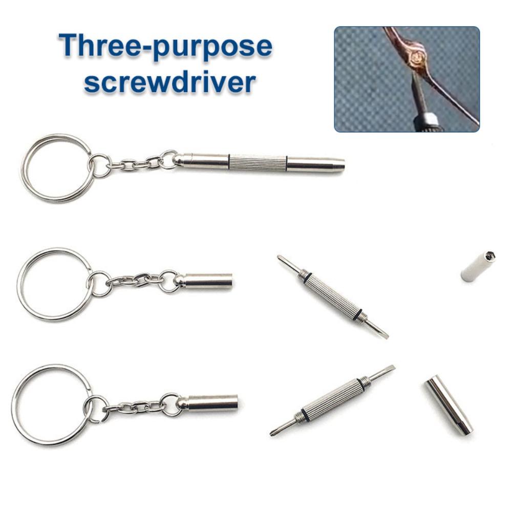 Keychain Watch Repair Tool Eyeglasses Screwdriver Straight Cross Screwdriver Glasses Screwdriver