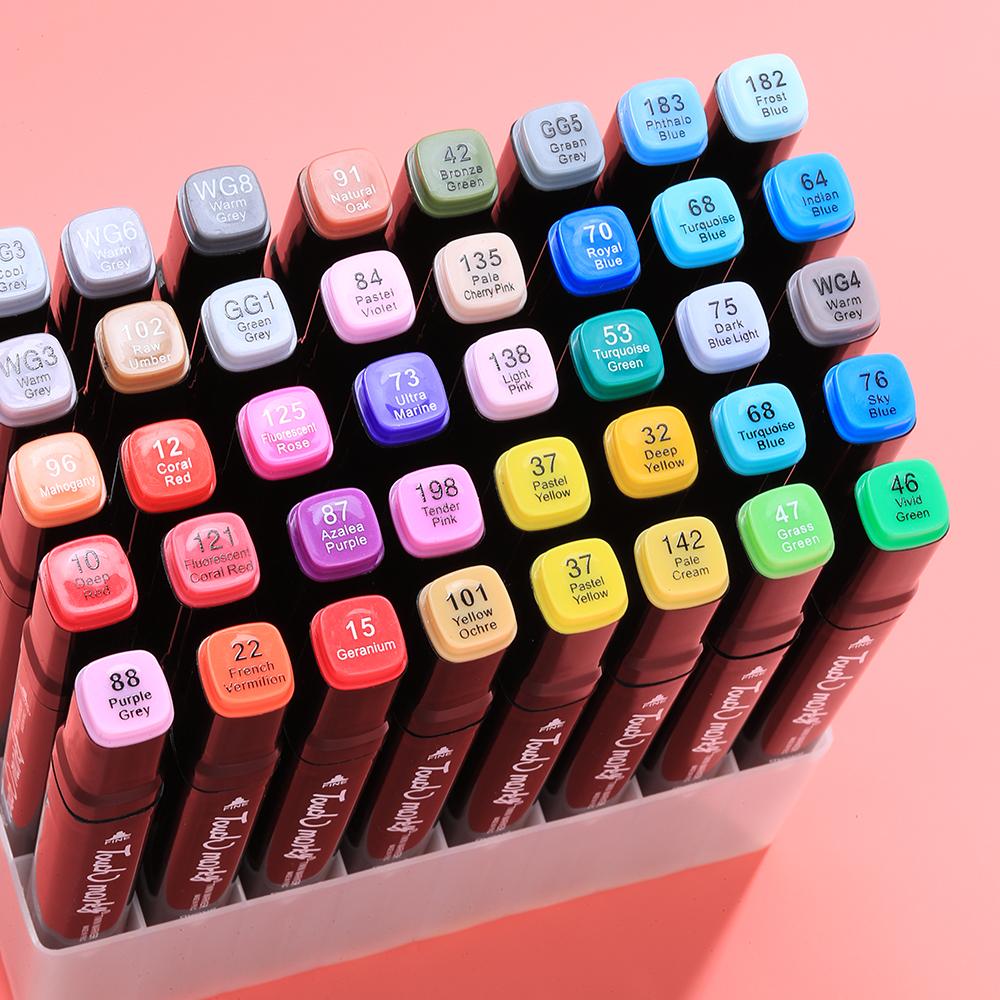 30/40/60/80 цветов маркеры на спиртовой основе ручки с двойным наконечником перманентные принадлежности для школы рисования манги маркеры для рисования ученикам подарок