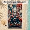 Mermaid Theme Soft Beach Towel Personalized Custom Name Text Towel Portable for Beach Pool Travel
