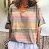 Vintage Women's T-Shirts Striped Print Summer Short Sleeve Tees Fashion Casual Tops Women Streetwears Loose Female Clothing