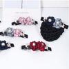Simple Pearl Flower Cloth Headdress Hairnet Mesh Snood Korean Style Headwear Women Spring Clip