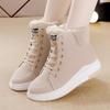 Зимние сапоги, женские ботильоны, теплая зимняя женская обувь из полиуретана, кроссовки на плоской подошве, женская обувь на шнуровке, женские короткие зимние сапоги
