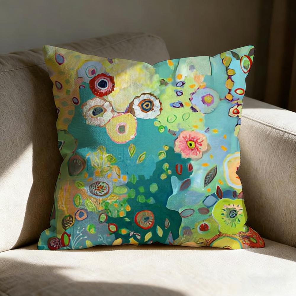 Anime Abstract Paint Colorful Pillow Case Pillowcase, Double-Sided Printed, Sofa Cushion, Bedroom Headboard Pillow