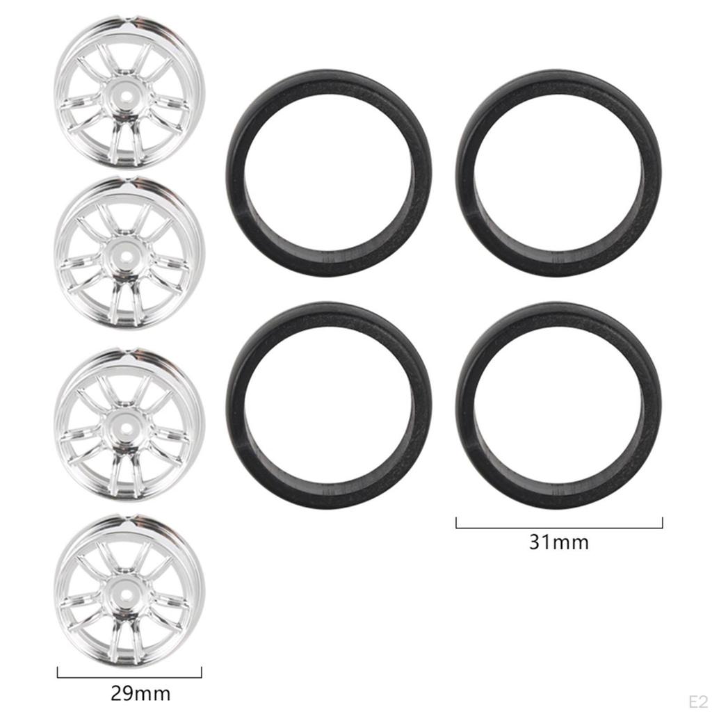 4 шт. RC автомобильные шины для дрифта, сменные раллийные шины, обод колеса и набор для 1/18