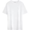 Simple White Summer Series Commuter Solid Color Round Neck Short Sleeve T-Shirt Men Tops Moonlight-White 40BM237