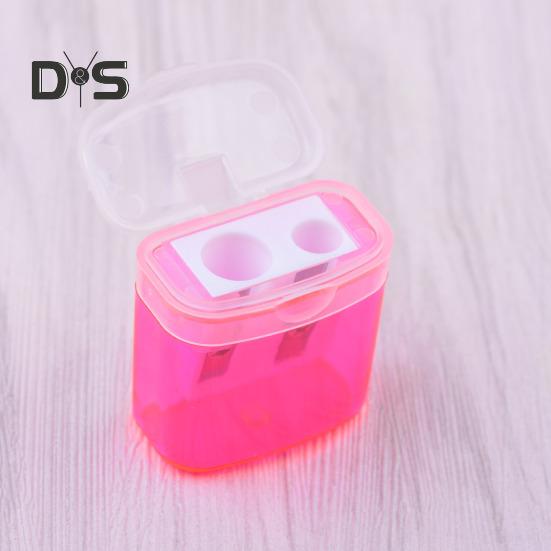 Double Hole Pencil Sharpener with Storage Box Premium Blade Home Office Kids Pencil Sharpener Stationery Supplies