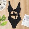 Женский купальник, сплошной цвет, завязка на спине, сексуальные стринги с вырезом, цельный купальник, бикини, пляжная одежда, купальные костюмы