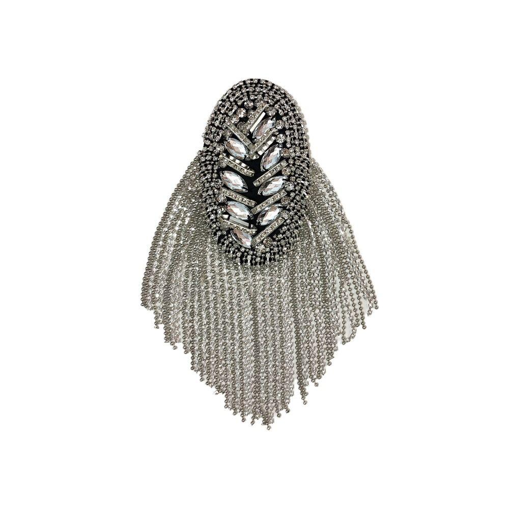 Длинная цепочка на плечо с кисточкой, эполет, значок со стразами, новая брошь, аксессуары для одежды