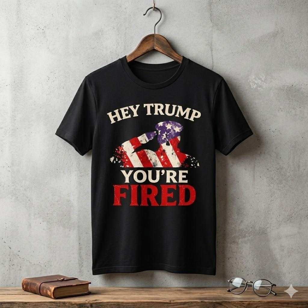 Boy's Casual Cotton Crew Neck T-shirt Hey Trump You're Fired Funny Political Protest T-Shirt - L040