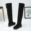 Fashion Fashion Warm Suede Women Boots Winter Black Over The Knee Boots New Comfort Lace Up Chunky High Heels Shoes  Round Toe Boots
