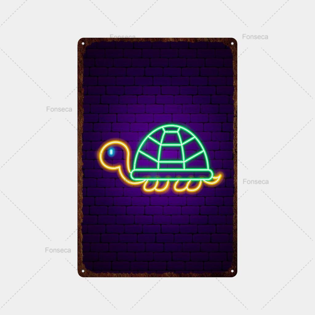 Неоновая игровая вывеска, металлическая вывеска, винтажная жестяная вывеска, металлический винтажный бар, винтажное украшение стены, металлический постер с клубной дыркой