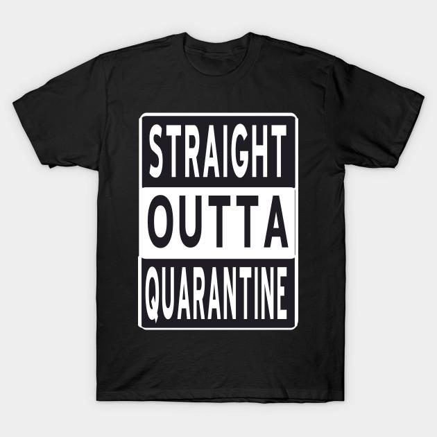 Asian Size Men Print T-shirt Straight Outta Quarintine No-Cut Heat Transfer Print Cotton Tshirt