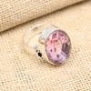 AAA+ Pink Kunzite Gemstone Handmade 925 Sterling Silver Jewelry Ring For Her