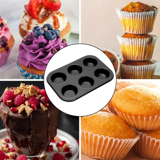 Muffin Pan Carbon Steel Cupcake Pan Nonstick Heavy Duty Easy To Clean 4/6 Cup Waffles Baking Mold for Parties