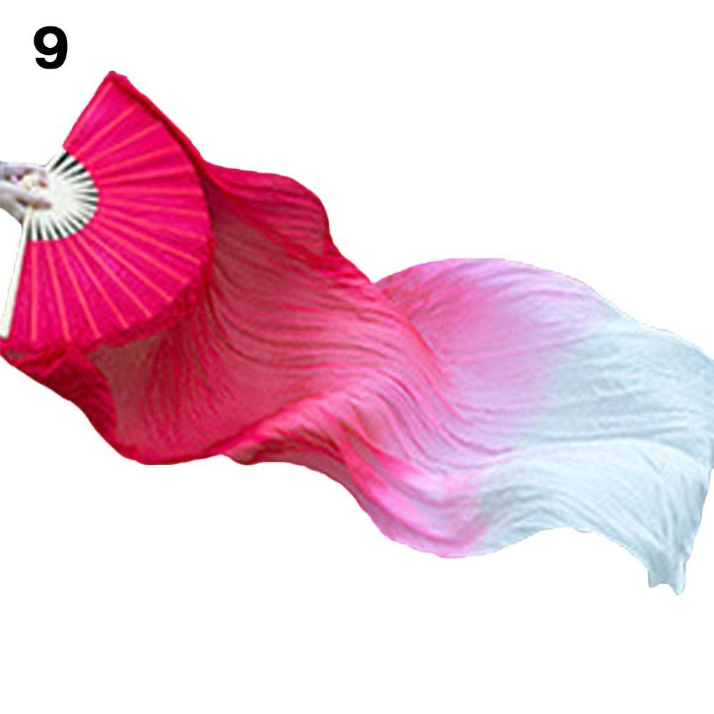 150см Танцевальные Практические Градиентные Цветные Длинные Шелковые Веера Шелковые Веера Танец Живота Веер из Вискозного Шелка