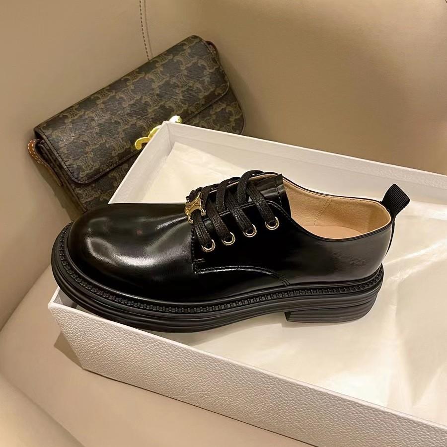 Цельная коровья кожа~ натуральная кожа на шнуровке на платформе, небольшие кожаные туфли для женщин 2024 года, осенне-зимние новые студенческие туфли с круглым носком в британском стиле