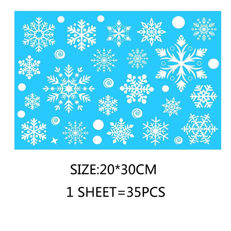 Статическая наклейка для вечеринки, новогоднее украшение для окон, украшения в виде лося, большая снежинка, настенная наклейка из ПВХ, стекла, Санта, дома, украшения на Рождество