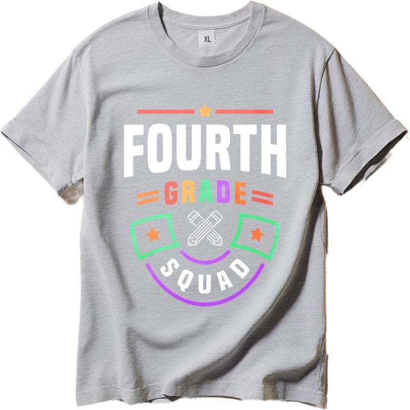 Stylish For Him Summer tshirt Fourth Grade Squad Design With Stars And Pencils Short Sleeve New Arrived ONeck Unisex Top Tees