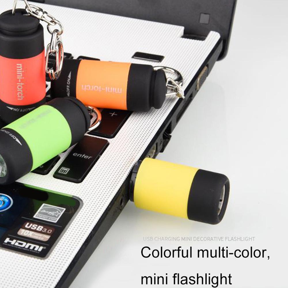 USB перезаряжаемый светодиодный многофункциональный мощный карманный брелок-фонарик водонепроницаемый для походов и кемпинга мини-фонарик
