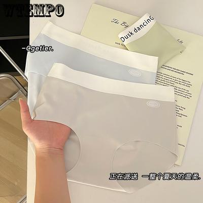 Женское нижнее белье из ледяного шелка, ультратонкое, дышащее, бесшовные женские трусы-треугольники