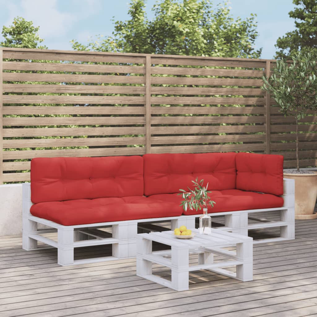 5 Piece Pallet Cushions Red Fabric