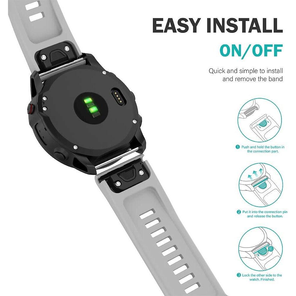 Ремешок для часов Garmin Fenix 3 5 5X 5S Plus 6 6X 6S Pro Quick Release 22 мм 26 мм силиконовый браслет для Forerunner 935 945