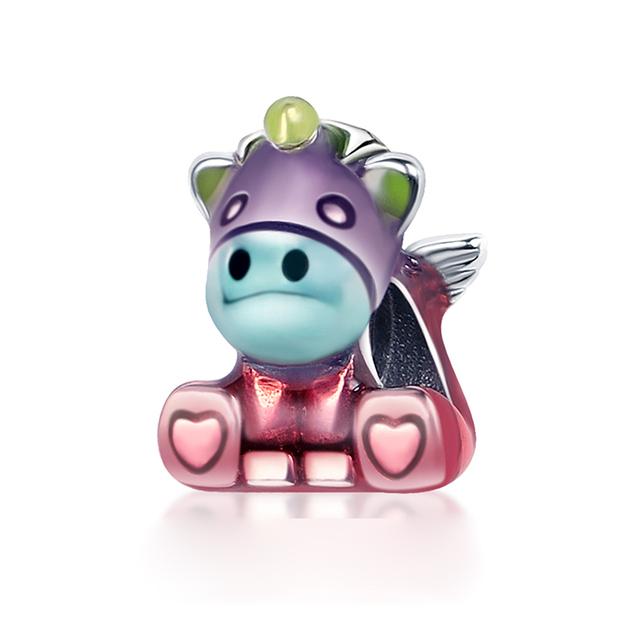 Стерлингового серебра 925 пробы, сердце, лапа животного, прозрачная снежинка, сверкающая корона, подвеска в виде тыквы, подходит для оригинального модного браслета