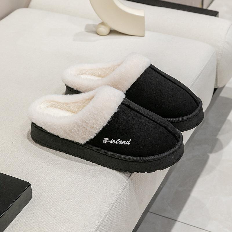 Autumn and Winter Warm Cotton Slippers for Women, Suitable for Indoor and Home Use, with Anti Slip and Anti Odor Properties, Warmth Plush Cotton Shoes