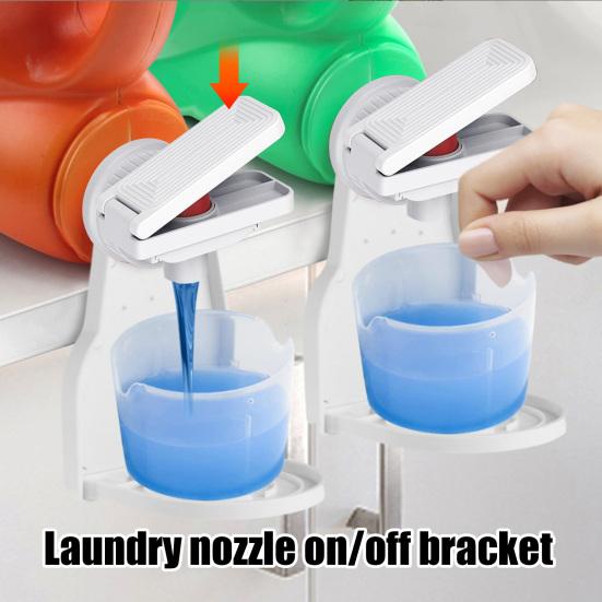 Laundry Detergent Dispenser with Nozzle Switch Easy Installation Labor-Saving Laundry Detergent Cup Holder Drip Tray Set