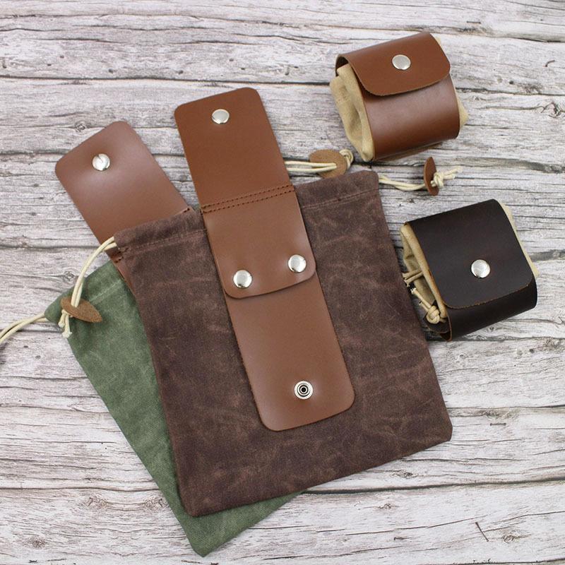 1Pcs Canvas Foraging Bag Waist Hanging Portable Outdoor Picking Bag Fruit Picking Tool Bag