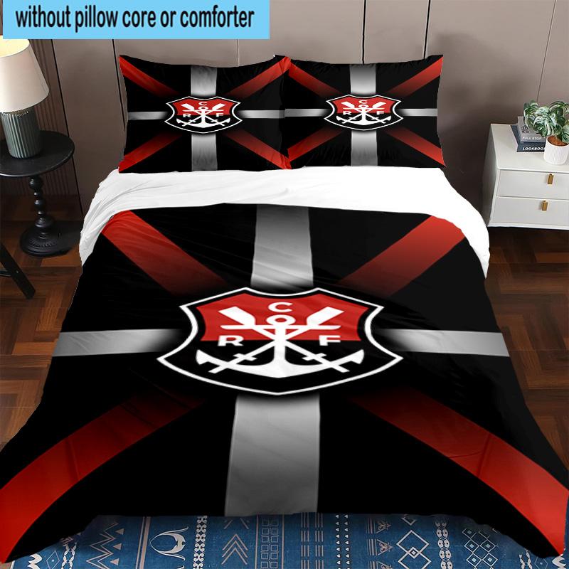 3PCS Football Club Emblem 3pcs Bedding,Including 3PCS Duvet Cover And 2pcs Pillowcases Perfect for Christmas,Ideal for Bedroom, Dormitory