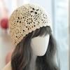 Mori double-row crochet sweet hollow baotou hat female retro literary cotton thread spring and summer breathable pullover hat