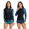 Европейский и американский новый длинный рукав принтованный облегающий консервативный костюм-боксер костюм для подводного плавания серфинг женский купальник