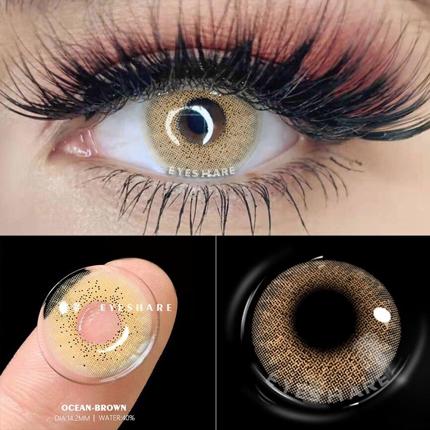 Eyeshare Natural Color Contact Lenses 1pair Yearly Blue Green Brown Gray Beauty Pupils Cosmetic