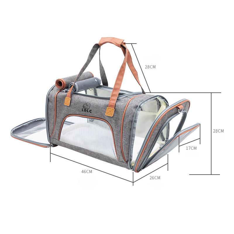 Pet bag aviation license to go out portable folding cat bag high-end travel car dog bag breathable messenger