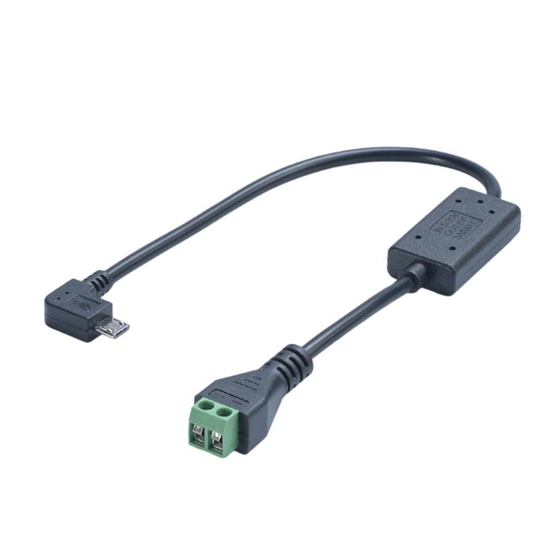 Кабель-преобразователь 2P Терминалы DC 5V 25V в USB 5-контактный с выходом 5V3A для зарядки телефона, планшета, видеорегистратора