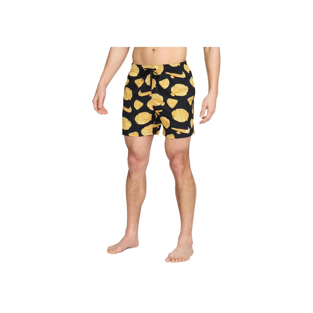 Nike Swim Breaker Удобные Мягкие Приятные к коже Простые Повседневные Пляжные Шорты Мужские Шорты Черный Желтый HV7062-010