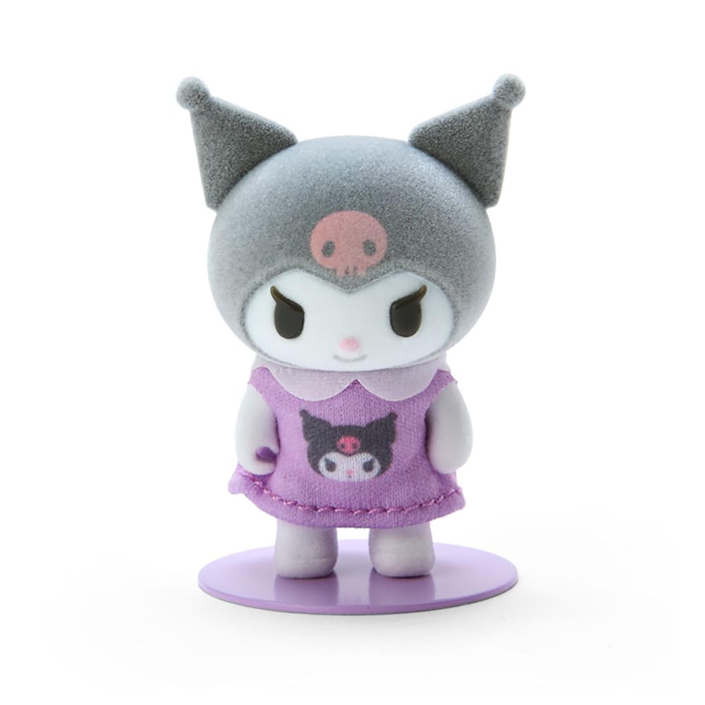 Sanrio Pitatto Friends Flocked x x 3 604321 (Mini) Doll, Kuromi, 6.8 3.6 cm, Character,