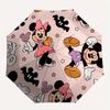 Mickey Mouse, Minnie Mouse Automatic Opening and Closing Umbrella, Compact Travel Umbrella, Lightweight and Portable, Suitable for Beach Com