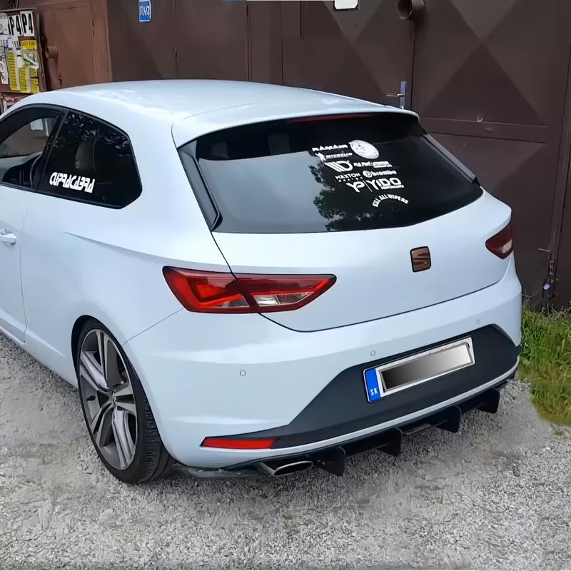 Gloss Black Maxton Design Car Rear Bumper Diffuser For Seat Leon MK3 5F Cupra 2013 2014 2015 2016 Pre-Facelift Side Splitter
