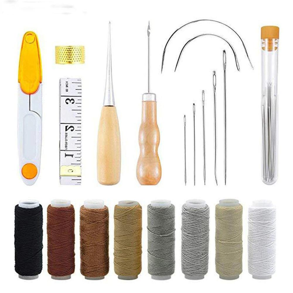 Набор инструментов для ремонта обивки 29 шт. Кожаный стежок Ручные швейные иглы Холщовая нить