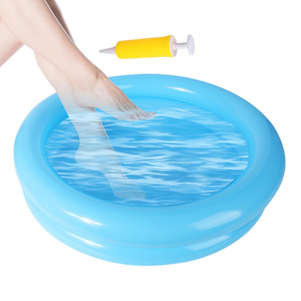 Portable Collapsibles Swimming Pool Footbath Bath Inflatable Multifunctional Foot Wash Basin Beach Camping Home Blue Foot Bath