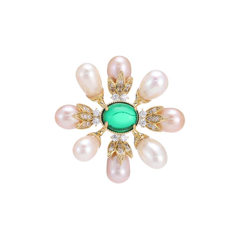 Элегантная брошь из натурального пресноводного жемчуга Элегантная брошь в стиле ретро Изысканные простые аксессуары для пиджака