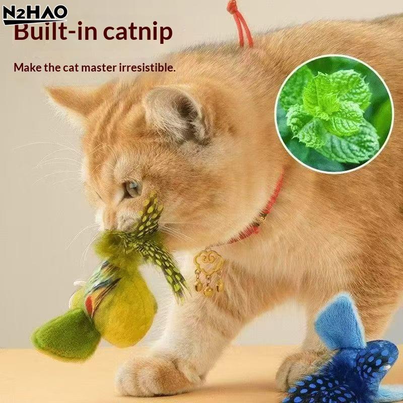 1/2/3PC Plush Cat Toys Self-Entertainment And Relaxation Swing Toy Cat Teasing Sticks Bite-Resistant Realistic Bird Pet Toy Cats